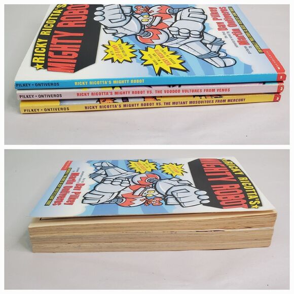 Lot of 3 Ricky Ricotta's Mighty Robot Books (1-3) Dav Pilkey & M. Ontiveros READ - Picture 4 of 13